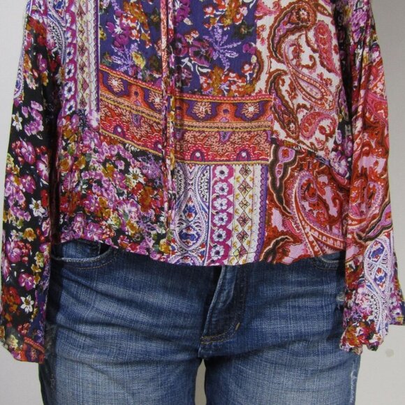 ANTHROPOLOGIE NWT Boho S Peasant Hippie India Gypsy Lace Floral Festival Top - Picture 4 of 11